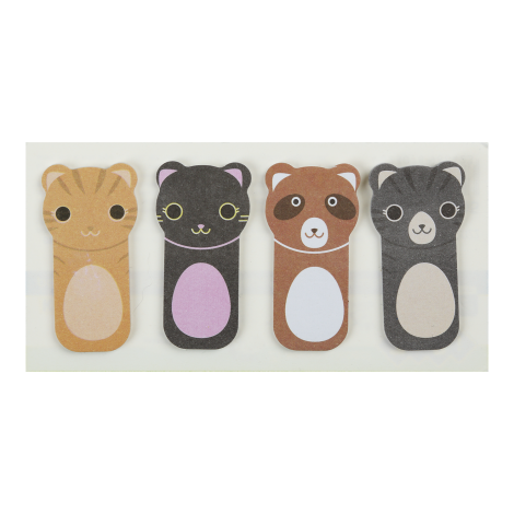 Закладки бумажные CATS, с клейким слоем, 45x23 мм, 4 диз. по 20 л., KIDS Line - №1