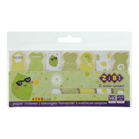 Закладки паперові LIME, з клейким шаром, 65x18 мм, 7 диз. по 20 арк., KIDS Line