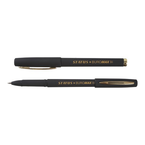 Ручка гелевая Buromax STATUS 1 мм, черная - №1