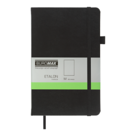 Книга записная Buromax ETALON 12.5х19.5 см, 96 листов, нелинованый, черный