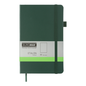 Книга записная Buromax ETALON 12.5х19.5 см, 96 листов, нелинованый, зеленый