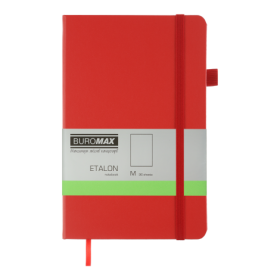Книга записная Buromax ETALON 12.5х19.5 см, 96 листов, нелинованый, красный