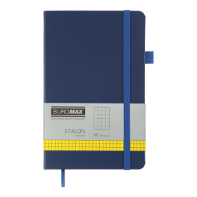 Книга записная Buromax ETALON 12.5х19.5 см, 96 листов, клетка, синий