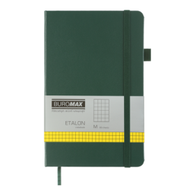 Книга записная Buromax ETALON 12.5х19.5 см, 96 листов, клетка, зеленый