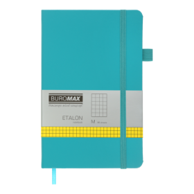 Книга записная Buromax ETALON 12.5х19.5 см, 96 листов, клетка, бирюзовый