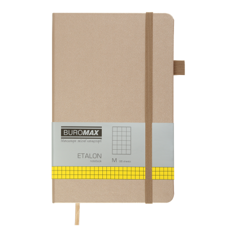 Книга записная Buromax ETALON 12.5х19.5 см, 96 листов, клетка, золото - №1