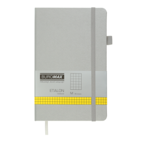 Книга записная Buromax ETALON 12.5х19.5 см, 96 листов, клетка, серебро