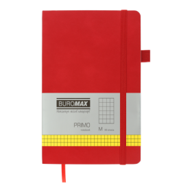 Книга записная Buromax PRIMO 12.5х19.5 см, 96 листов, клетка, красный
