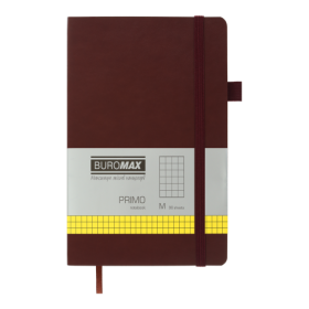 Книга записна Buromax PRIMO 12.5х19.5 см, 96 аркушів, клітинка, коричневий