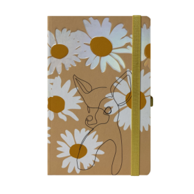 Книга записная Buromax NATURE на резинке 13.6х20.7 см, 96 листов, клетка, песочный