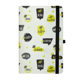 Книга записная Buromax TRENDY на резинке 13.6х20.7 см, 96 листов, клетка, белый