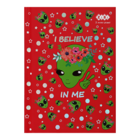 Блокнот ZiBi KIDS Line UFO А6, 64 листа, клетка, красный