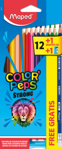 Карандаши цветные Maped STRONG, 12 цветов + 1 графитный карандаш + 1 точилка - №1