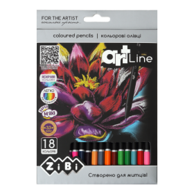 Олівці кольорові ZiBi ART Line, 18 кольорів