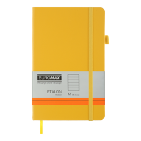 Книга записная Buromax ETALON 12.5х19.5 см, 96 листов, линия, желтый