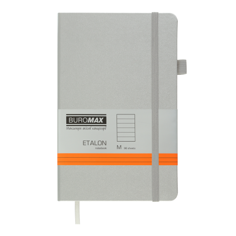 Книга записная Buromax ETALON 12.5х19.5 см, 96 листов, линия, серебро - №1