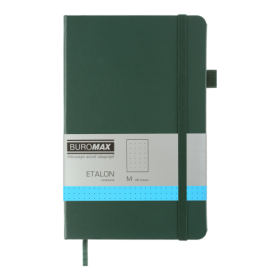 Книга записная Buromax ETALON 12.5х19.5 см, 96 листов, точка, зеленый
