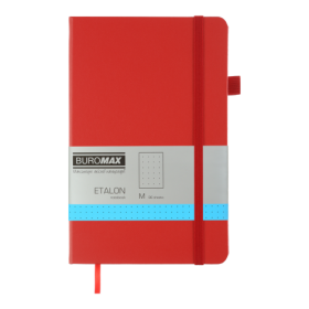 Книга записная Buromax ETALON 12.5х19.5 см, 96 листов, точка, красный