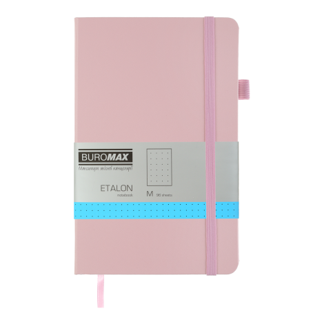 Книга записная Buromax ETALON 12.5х19.5 см, 96 листов, точка, розовый - №3