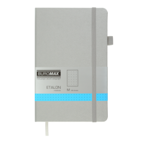 Книга записная Buromax ETALON 12.5х19.5 см, 96 листов, точка, серебро