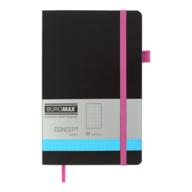 Книга записная Buromax CONCEPT 12.5х19.5 см, 96 листов, точка, розовый