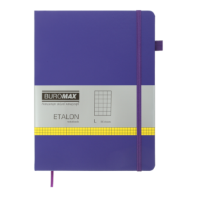 Книга записна Buromax ETALON 19х25 см, 96 аркушів, клітинка, фіолетовий