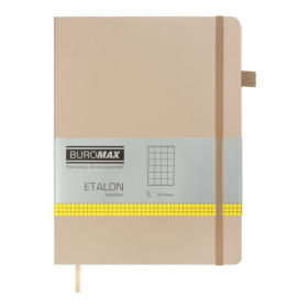 Книга записна Buromax ETALON 19х25 см, 96 аркушів, клітинка, золото