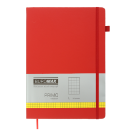 Книга записна Buromax PRIMO 19х25 см, 96 аркушів, клітинка, бордовий