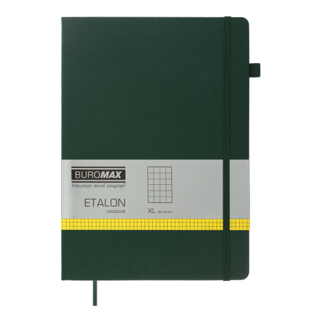 Блокнот деловой Buromax ETALON 21х29.5 см, 96 листов, клетка, зеленый - №1