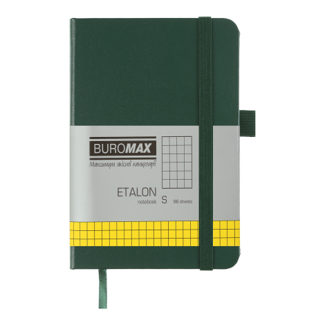 Книга записная Buromax ETALON 9.5х14 см, 96 листов, клетка, зеленый - №1