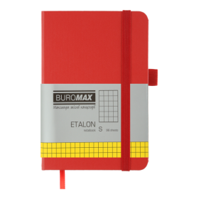 Книга записная Buromax ETALON 9.5х14 см, 96 листов, клетка, красный