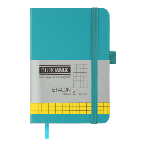 Книга записная Buromax ETALON 9.5х14 см, 96 листов, клетка, бирюзовый - №1