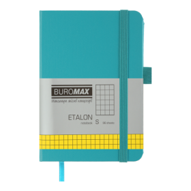 Книга записная Buromax ETALON 9.5х14 см, 96 листов, клетка, бирюзовый