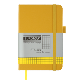 Книга записная Buromax ETALON 9.5х14 см, 96 листов, клетка, желтый