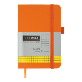 Книга записная Buromax ETALON 9.5х14 см, 96 листов, клетка, оранжевый