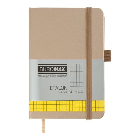 Книга записная Buromax ETALON 9.5х14 см, 96 листов, клетка, золото - №1