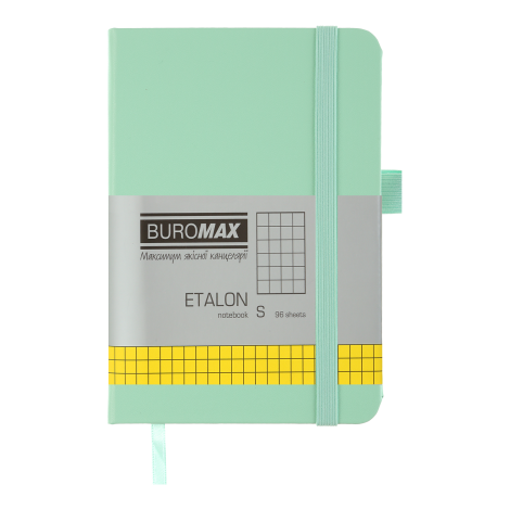 Книга записная Buromax ETALON 9.5х14 см, 96 листов, клетка, мятный - №1