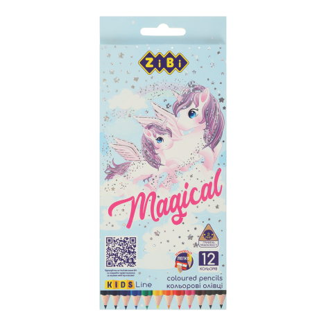 Карандаши цветные ZiBi KIDS Line Magical, 12 цветов - №1