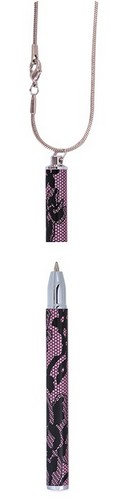 Ручка шариковая LANGRES Lace с цепочкой в подарочном футляре, синий, розовый корпус - №1