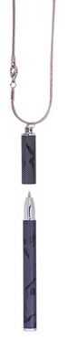 Ручка шариковая LANGRES Lace с цепочкой в подарочном футляре, синий, черный корпус - №1