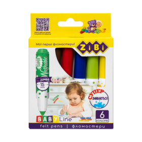 Фломастери ZiBi BABY Line SUPER JUMBO SUPERWASHABLE, 6 цветов