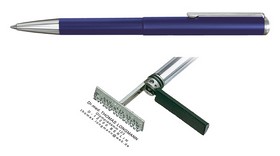 Ручка зі штампом, синій корпус