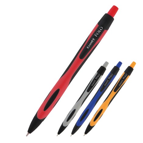 Ручка масляная автоматическая Axent Polo 0.7 мм, синий - №1