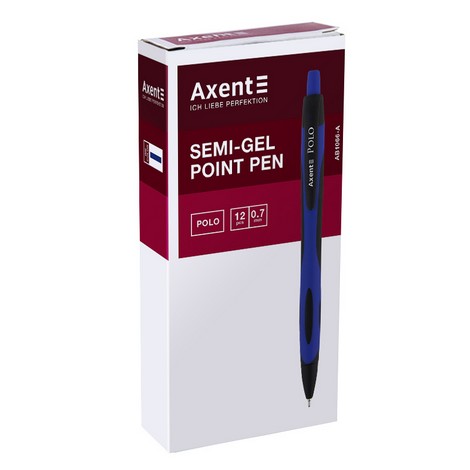 Ручка масляная автоматическая Axent Polo 0.7 мм, синий - №2