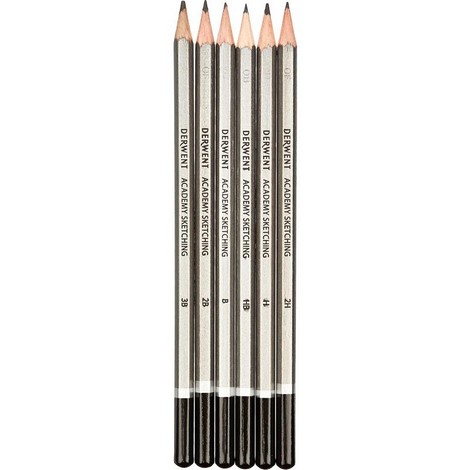 Набор карандашей графитных Derwent Academy Sketching Hang, 3B-2H, 6 шт - №2