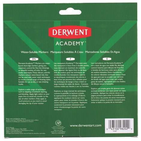 Набор маркеров водорастворимых Derwent Academy Markers, 20 шт, ассорти - №3