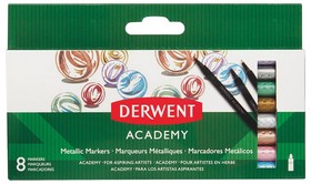 Набір маркерів металізованих Derwent Academy Metallic Markers, 8 шт, асорті