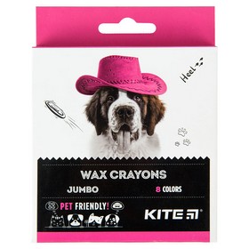 Крейда кольорова воскова КІТЕ Jumbo Kite Dogs, 8 шт