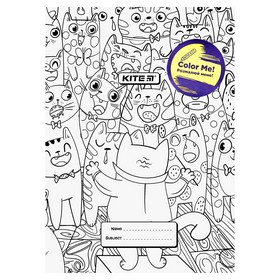 Обкладинка-розмальовка для книжок KITE Cats&Dogs А4+