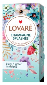 Чай бленд чорний та зелений LOVARE "Shampagne splashes", 24 пакетики по 2г